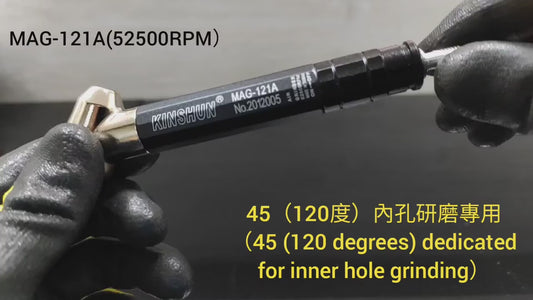 MAG-121A 120° Internal Bore Air Grinder – 52,500 RPM Angle Micro Grinder